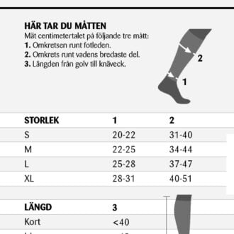 Bauerfeind Sports Compression Socks Storleksguide